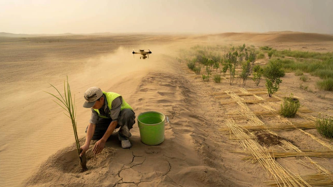 To slow the desert, China bets on a “Great Green Wall” of tens of billions of trees