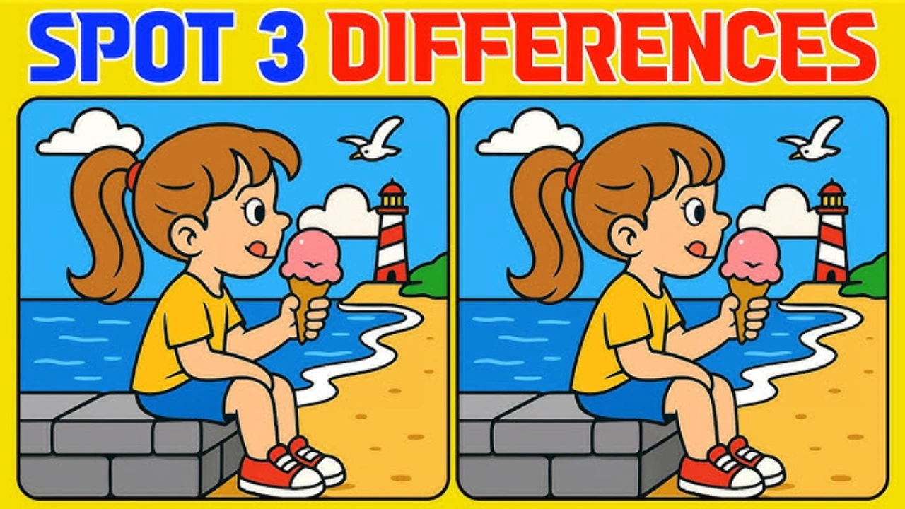 Spot the Difference Challenge: Find 3 Differences Between the Boy Standing Beside a Train Engine